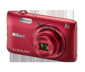 NIKON COOLPIX S3600 Kompaktkamera Rot, 8x opt. Zoom, TFT-LCD