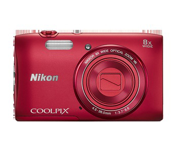 NIKON COOLPIX S3600 Kompaktkamera Rot, 8x opt. Zoom, TFT-LCD
