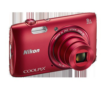 NIKON COOLPIX S3600 Kompaktkamera Rot, 8x opt. Zoom, TFT-LCD