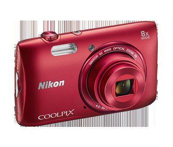 NIKON COOLPIX S3600 Kompaktkamera Rot, 8x opt. Zoom, TFT-LCD