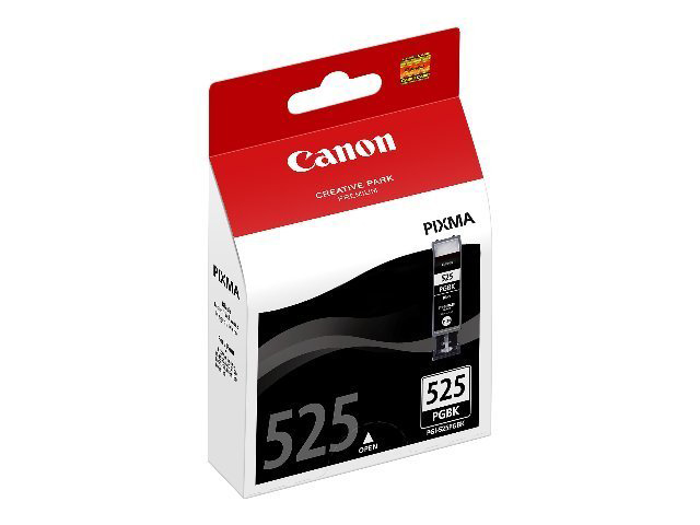 Canon Pixma 525 PGBK Tintenpatronenverpackung, rot-weiße Box.