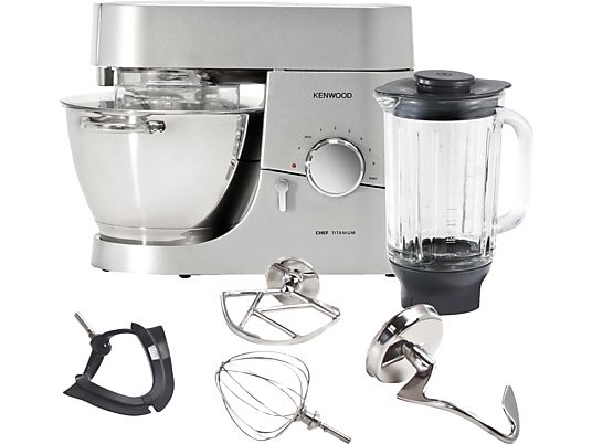 KENWOOD KMC 010 CHEF TITANIUM SILBER Küchenmaschine (Rührschüsselkapazität: 4,6 l, 1400 Watt)