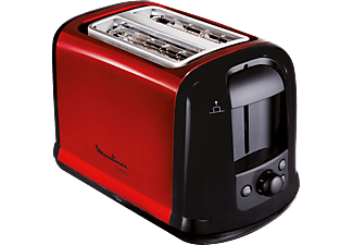 MOULINEX LT 261 D Toaster (Metallic-Rot/Schwarz, 850 Watt, Schlitze: 2)