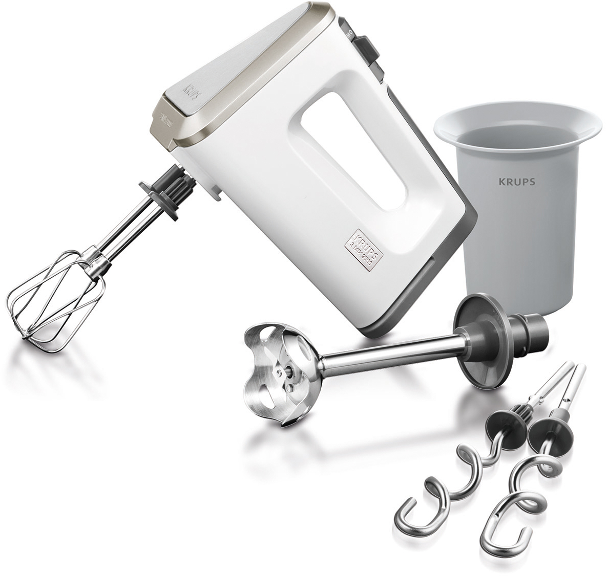 KRUPS GN 9031 3 MIX 9000 DELUXE WHITE COLLECTION Handmixer (Weiß, 400 Watt)