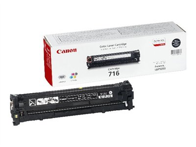 Canon 716 Tonerkartusche und Box, schwarze Kartusche unten.
