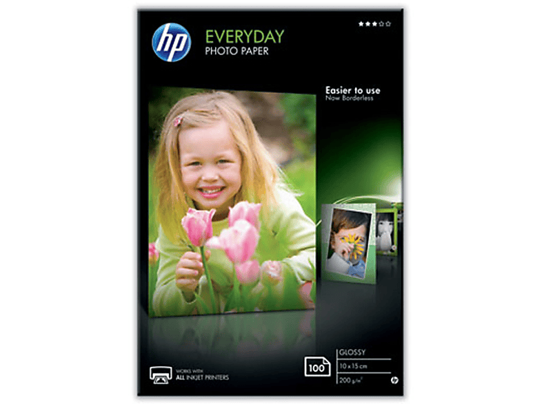 HP Fotopapier glänzend 100 Blatt/10x15 cm