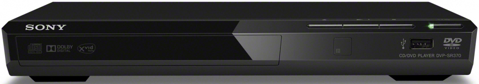 Schwarzer Sony DVD-Player mit Sony-Logo und mehreren Tasten.