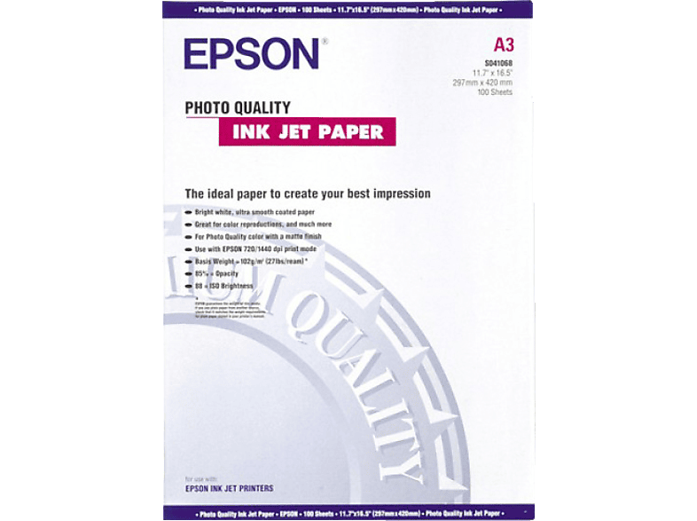EPSON Photo Quality Ink Jet Paper A3 100 Blatt online kaufen MediaMarkt
