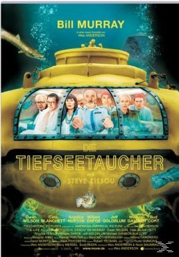 Poster für einen U-Boot-Film. Ein gelbes U-Boot hat Menschen im Inneren. Der Titel ist auf Deutsch.