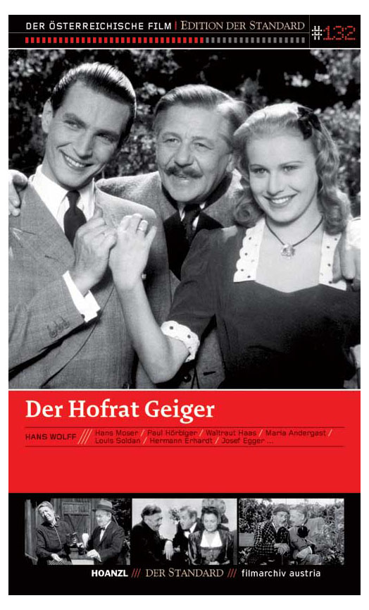 Filmposter für 'Der Hofrat Geiger' mit drei Personen in Schwarz-Weiß.