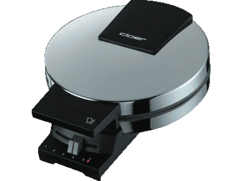 Cloer CL0185 Ø16cm Herz-Waffeleisen, Silber, 960 Watt