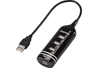 HAMA USB 2.0 HUB 1:4 BUSPOWERD Zwart