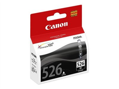 Verpackung der Canon Pixma 526 Tintenpatrone schwarz, rot und weiß.