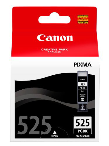 Canon Drucker-Tintenpatrone, schwarz-rotes Paket, weißer Hintergrund.