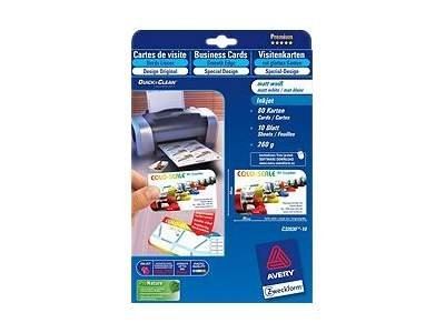 AVERY ZWECKFORM C32030-10 DESIGN VISITENKARTE INKJET 260G