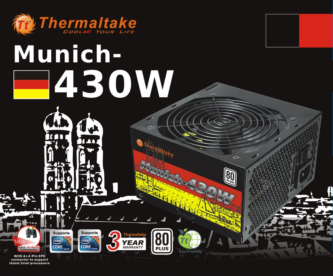 THERMALTAKE Munich 430W 80+ 2.3 ATX Netzteil