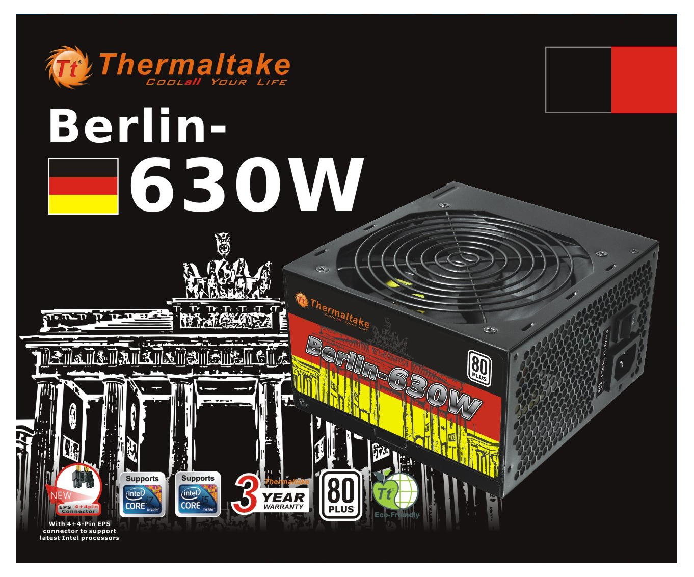 THERMALTAKE Berlin 630 W 80+ ATX Intell 2.3 V 12