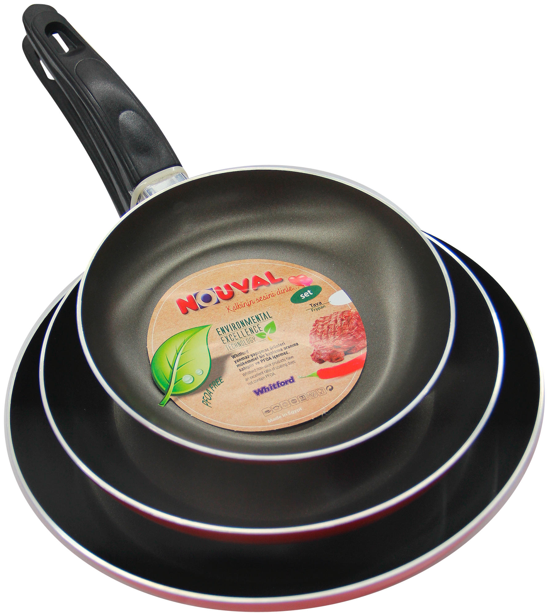 NOUVAL 18-22-26 cm 3'lü Tava Seti