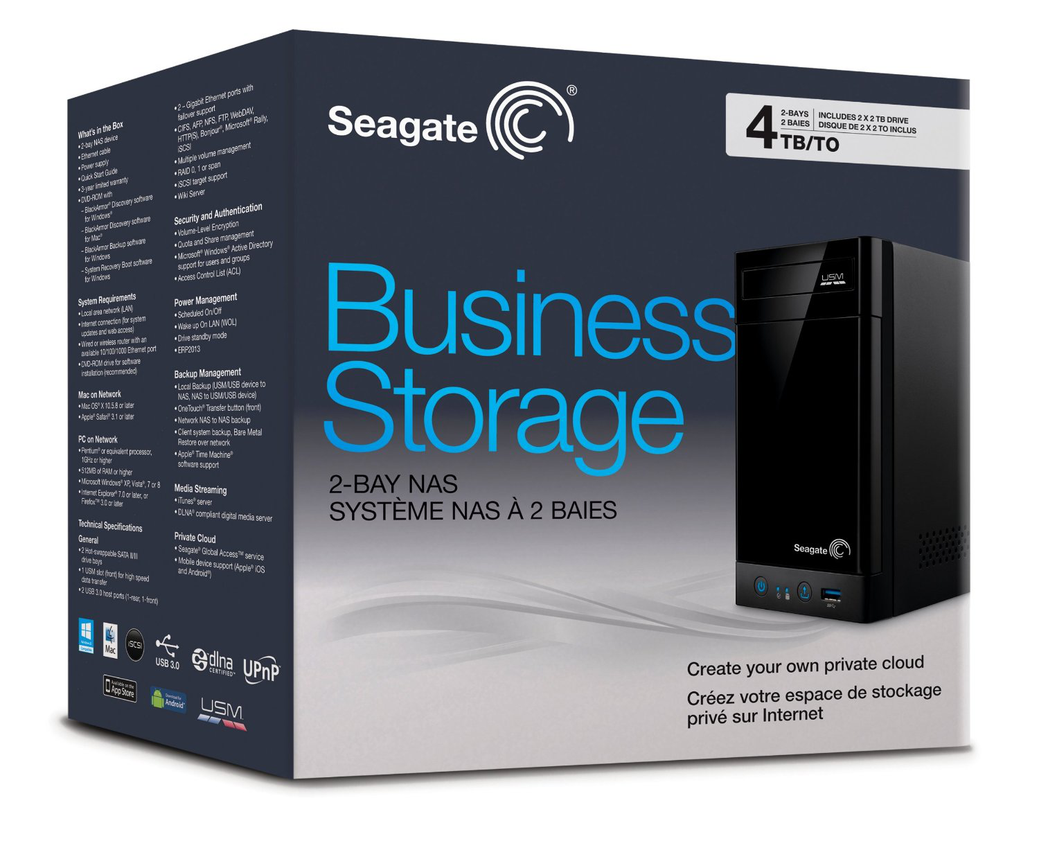 SEAGATE Business Storage 2-bay NAS 4 TB Ethernet 3,5 inç Hard Disk STBN4000200