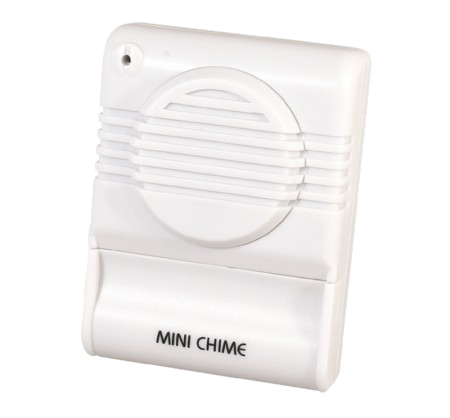 Fehér mini csengő hangszóróval és 'MINI CHIME' felirattal.