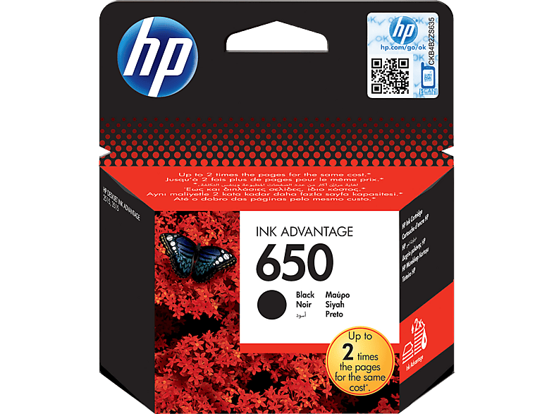 HP 650 black eredeti tintapatron (CZ101AE)