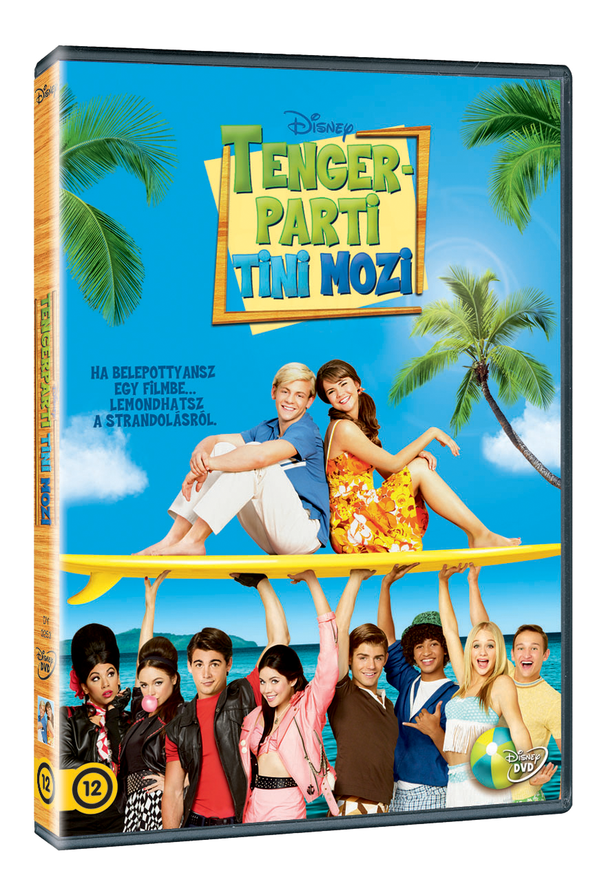 Tengerparti Tini Nőzi DVD borító. Egy csoport tinédzser szörfdeszkával és tengerparti háttérrel.
