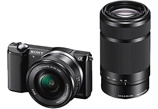 SONY Alpha ILCE-5000 + 16-50 mm + 55-210 mm fekete Kit