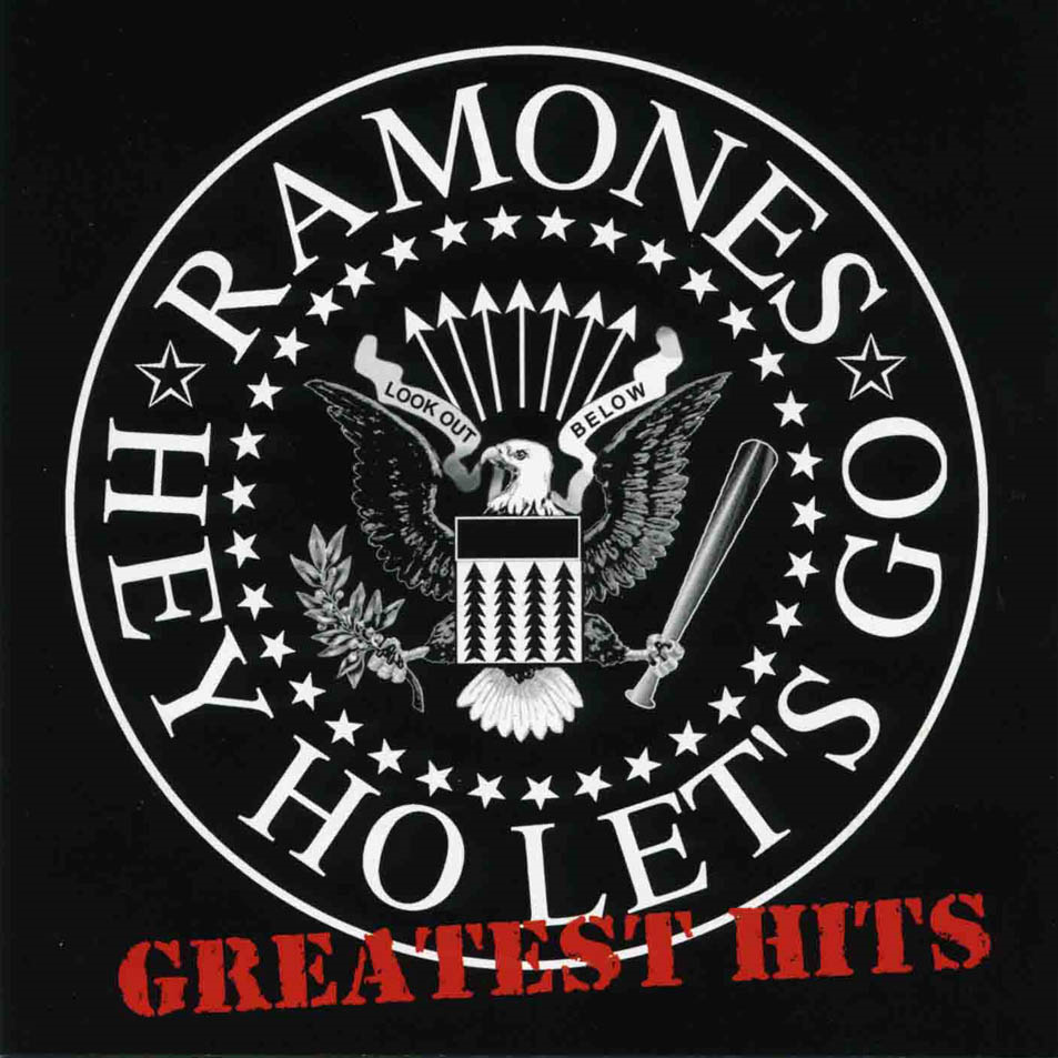 Album borító a Ramones logóval és fekete háttérrel, csillagokkal és baseballütővel.