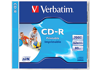 VERBATIM CD-R lemez 700 MB 52x, normál tok, matt nyomtatható felület