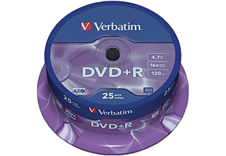 VERBATIM DVD+R lemez 4,7 GB 16x, 25db hengeren AZO