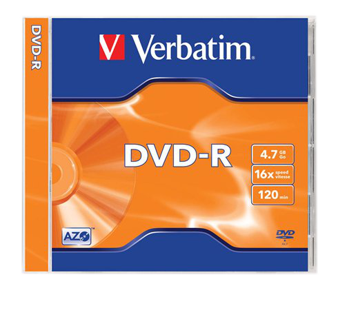 VERBATIM DVD-R lemez 4,7 GB 16x, normál tok AZO