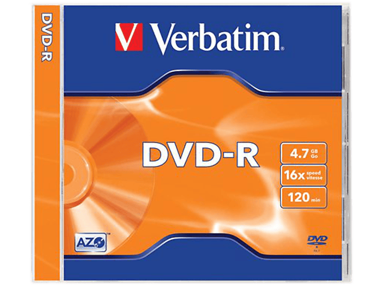 VERBATIM DVD-R lemez 4,7 GB 16x, normál tok AZO