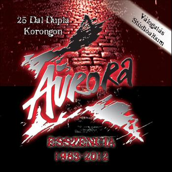 Album borító: Piros-fekete design stilizált madárral és szöveggel. 'Aurora'.