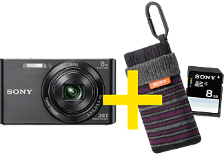 SONY DSC-W830 BDI schwarz Set inkl. 8GB SD Karte und Fototasche LCS-CSZ, Cyber-shot, Kompaktkamera