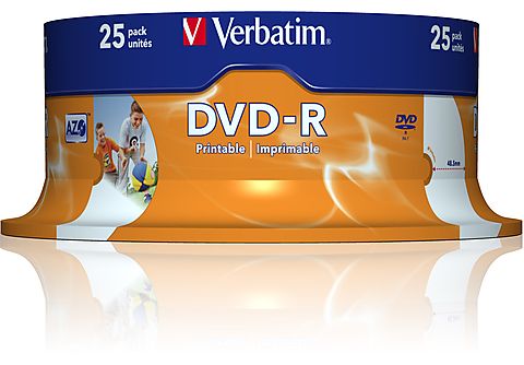 VERBATIM DVD-R AZO 16X 4.7GB WIDE PRINTABLE SURFACE 25