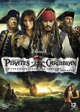 DVD-hoes voor Pirates of the Caribbean: On Stranger Tides met Johnny Depp en anderen.