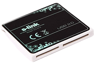 S-LINK SLX-A74 USB 2,0 İnce Tasarım Kart Okuyucu Siyah