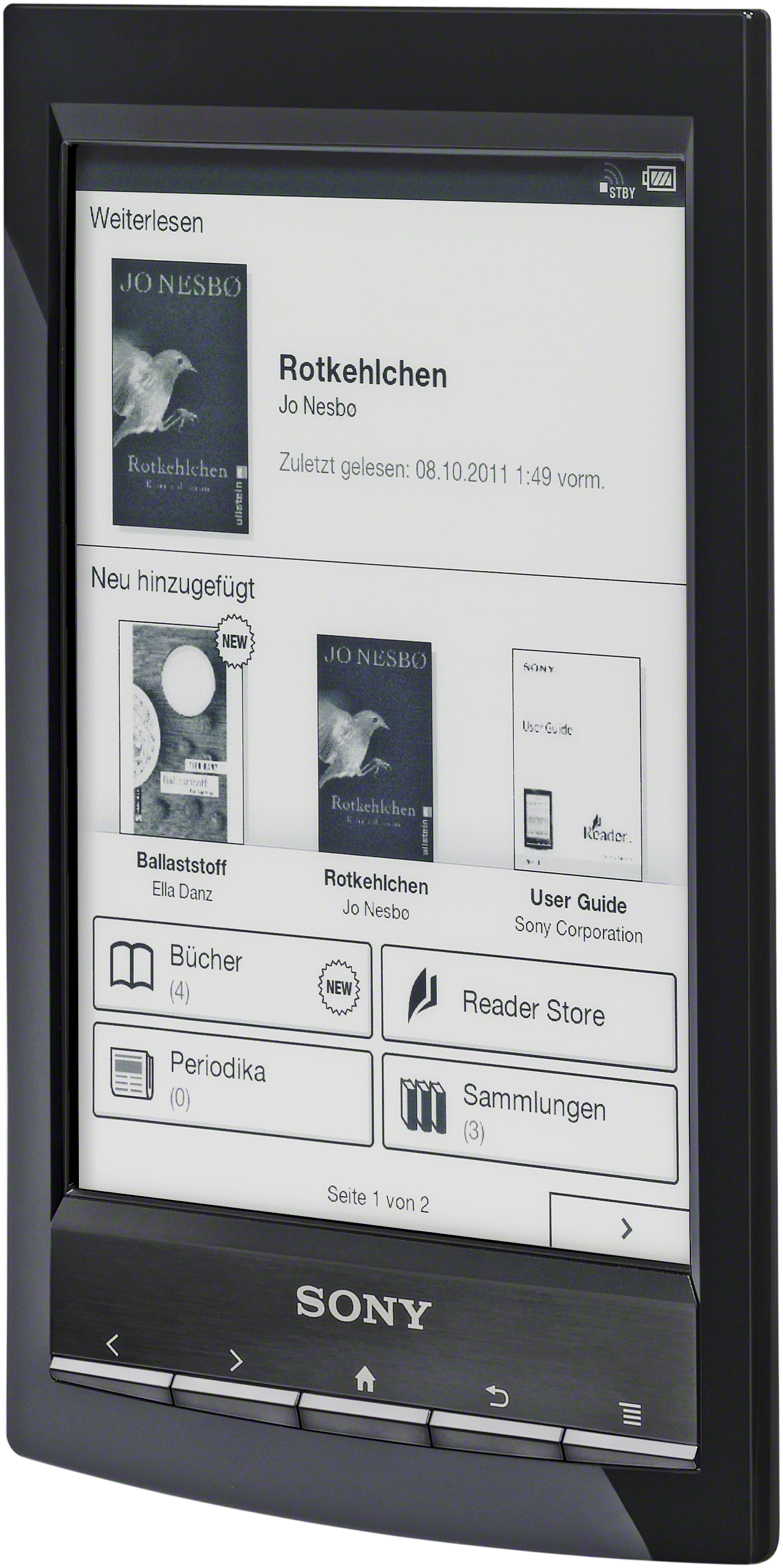 SONY PRS-T1BC  2 GB E-Book Reader Schwarz