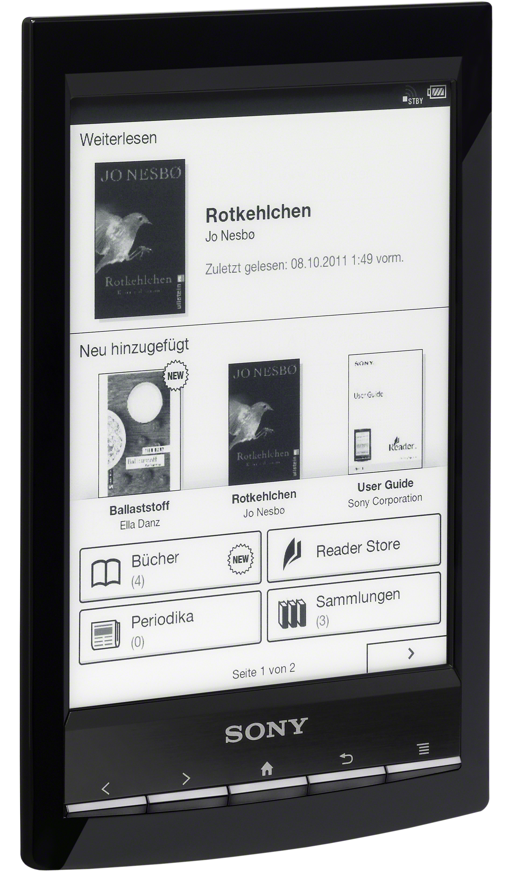 SONY PRS-T1BC  2 GB E-Book Reader Schwarz
