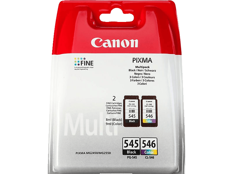 Canon Pg-545/cl-546 Noir - Cyan Magenta Jaune (8287b006)