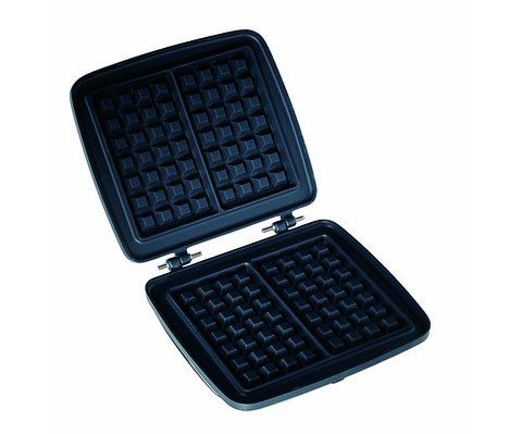 Gaufrier ouvert. Noir, avec des grilles carrées.