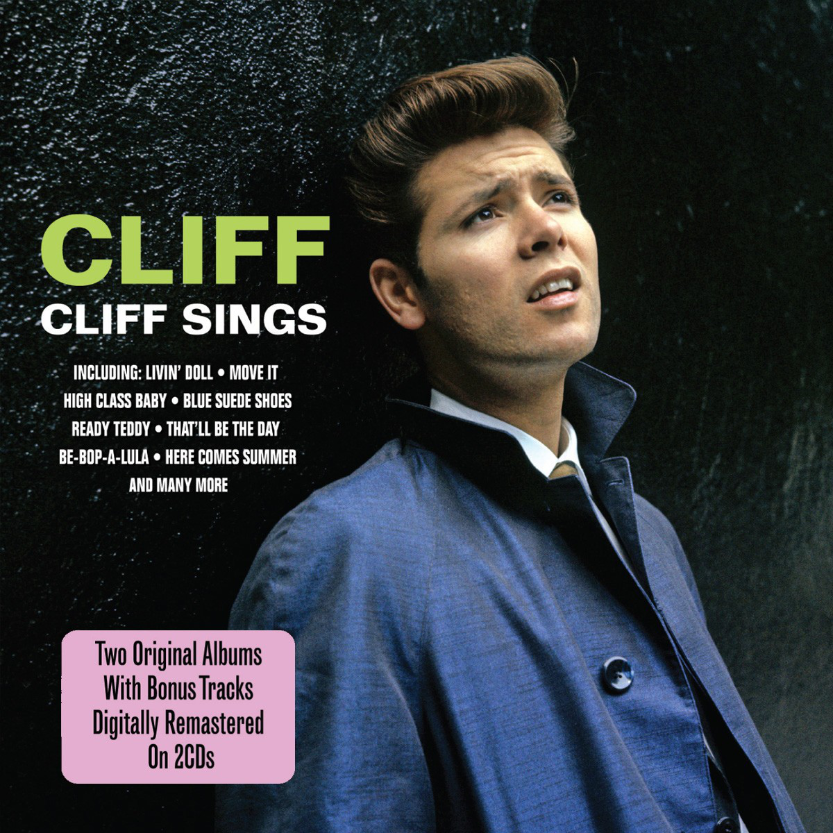 Album borító: Cliff felfelé néz a "Cliff Sings" címmel. Tartalmaz egy dal listát.