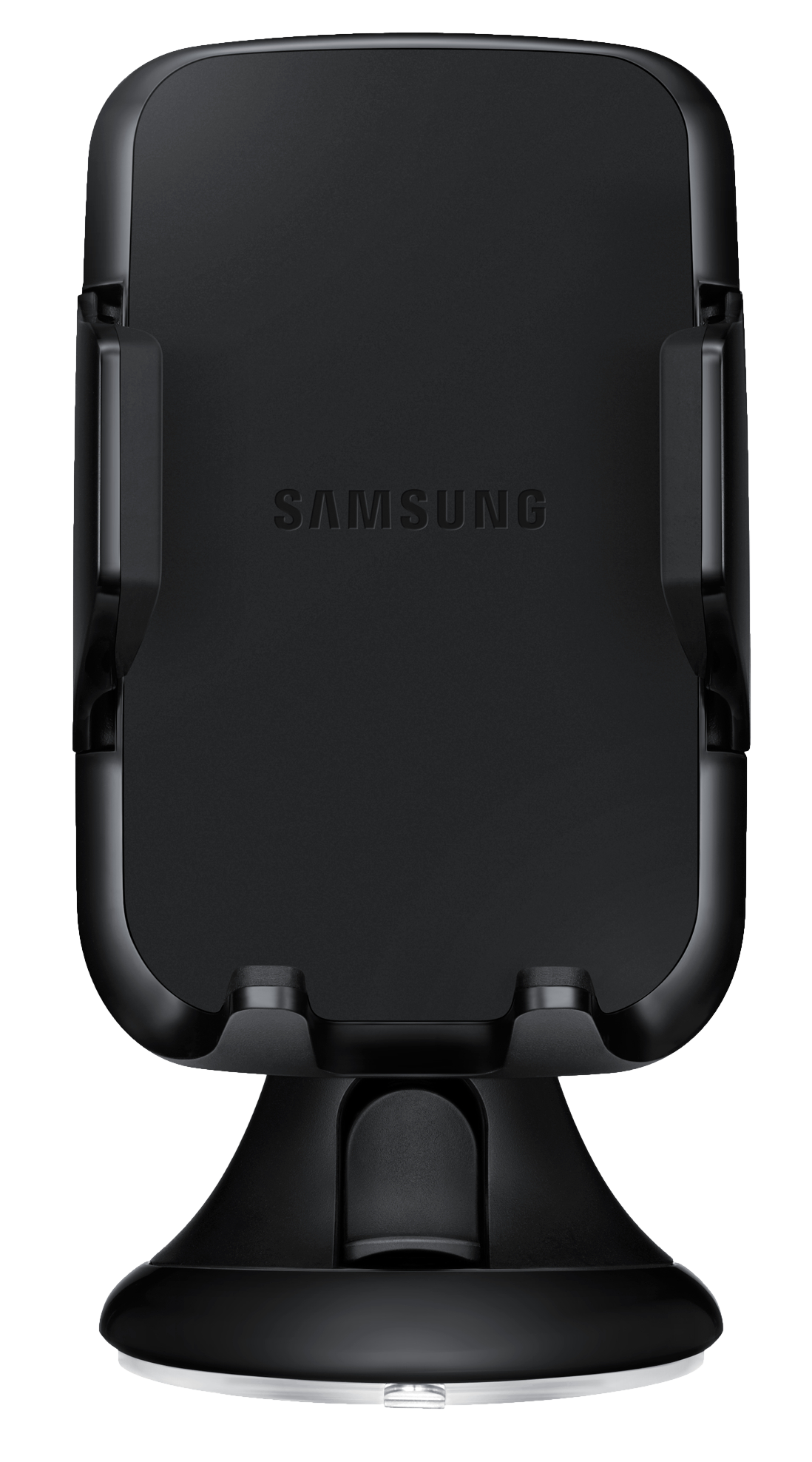 Fekete Samsung autós telefontartó. Samsung logóval.