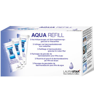 A white box of water filter refills. The box has text in multiple languages.