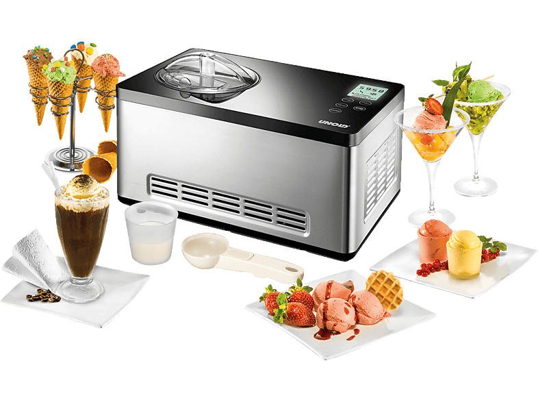UNOLD 48845 Gusto Eismaschine (180 Watt, 2 l, schwarz/silber)