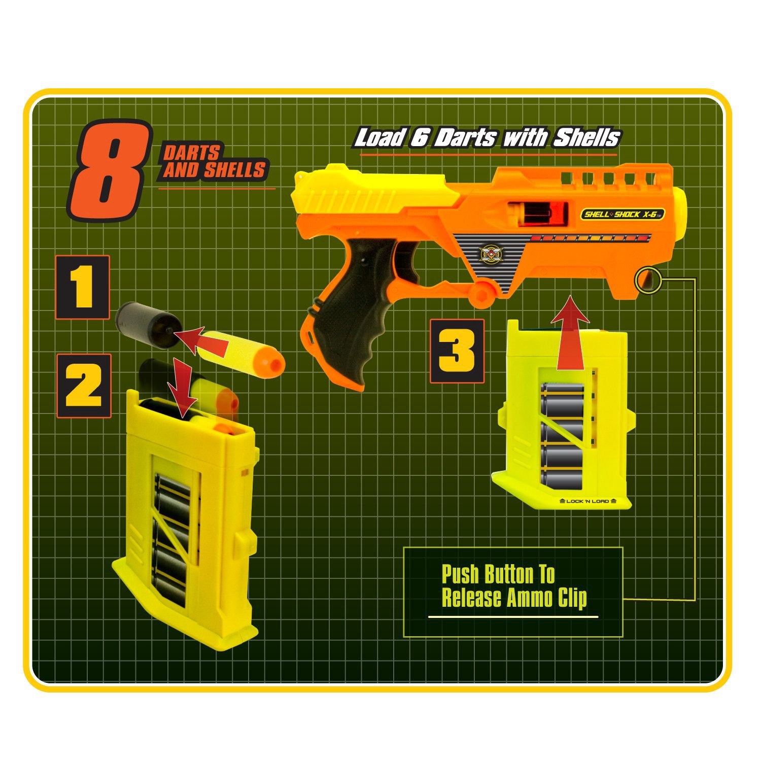 ENZA Shell Shock X-6 Sünger Mermi Atıcı Oyuncak Silah