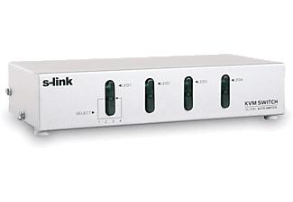 S-LINK SL-2041 4 Portlu Ps2 1.8m M/M Kablolu Otomatik KVM Switch