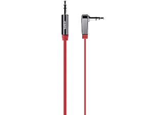 BELKIN Audio-Kabel, 3.5mm Klinke, Metallstecker, Winkelstecker, Flachband, MIXit, Rot Audio Kabel Rot