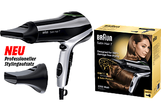 BRAUN HD 710 Satin Hair 7 + Profidüse Pistolen-Haartrockner schwarz 