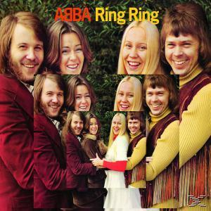ABBA Ring Ring album borítója. Négy mosolygó ember, a zenekar több képe.
